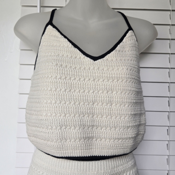 Abercrombie & Fitch co-ord tiered knitted crochet Top Sz Large  NWT - Picture 7 of 9